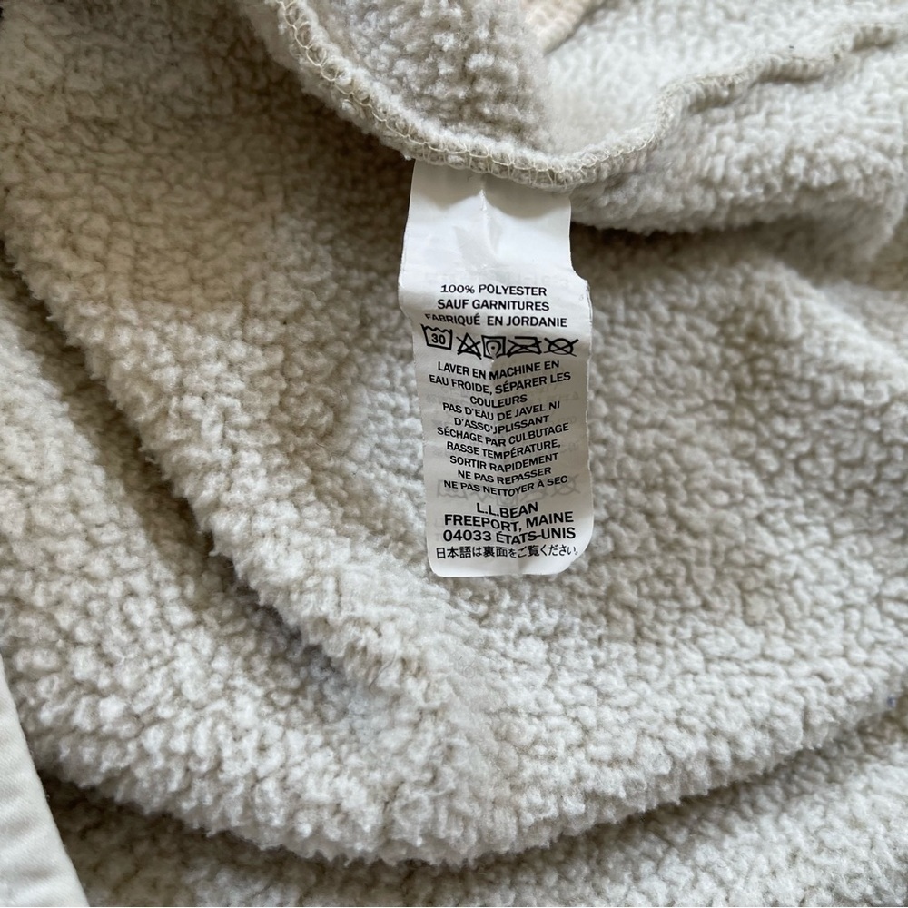 L. L. Bean Sweater Fleece Pullover Top Snap Button Casual Cozy Outdoor Cream XSP - Picture 12 of 13